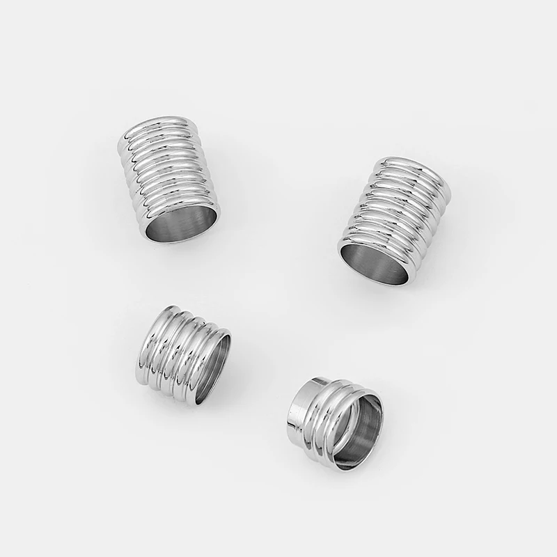 3Sets Antique Silver Barrel Thread Clasp Bracelet End Caps For