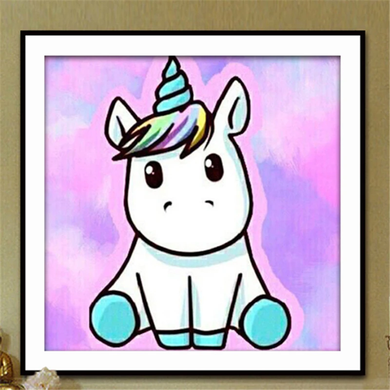 Cartoon Unicorn Full Diamond Embroidery Wall Art Diamond Painting Rhinestone Cross Stitch Mosaic Resin Drill Paste 5D Home Decor