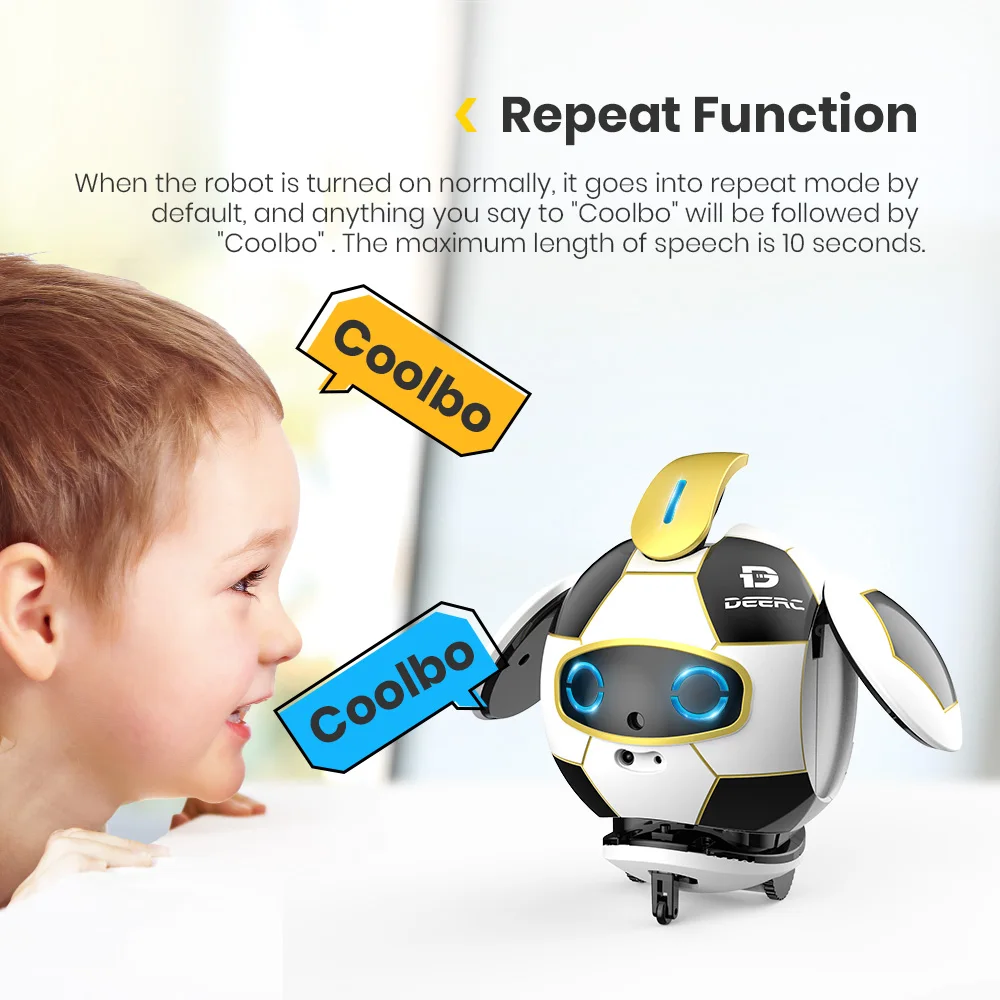 DEERC Smart Soccer Robot Toy Intelligent Touch Deformation With Sound Action Obstacle Avoidance Smart Induction Robots For Kids