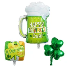 Clover Cup Balloons Saint Patrick's Day Foil Balloons Green Clover Globos St Patrick's Day Party Decorations Birthday Decoration