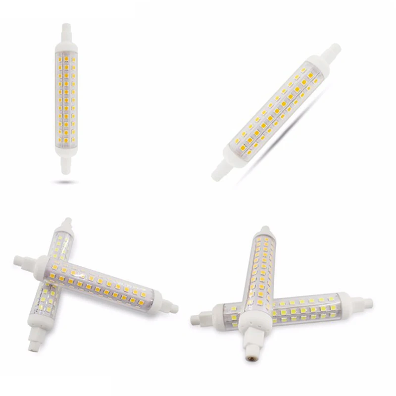 Керамический корпус R7S Светодиодная лампа 10 Вт 15 20 SMD 2835 78 мм 118 135 ac220в