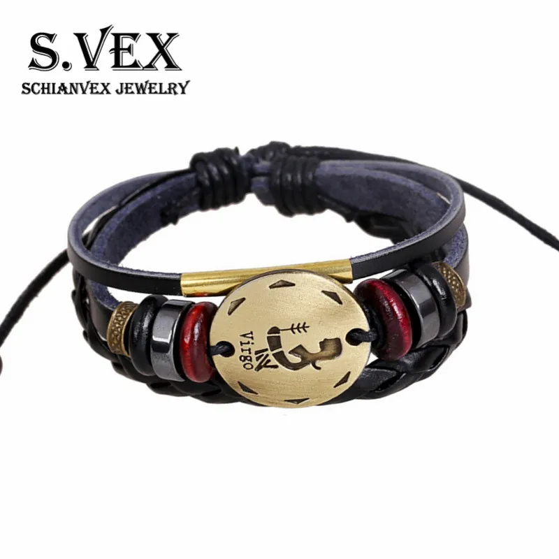 S.VEX Mens Bracelets 2018 Bohemia Leather Rope Chain Brecelet Jewelry Armbandjes for Men | Украшения и аксессуары