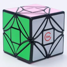 Funs Fangshi LimCube Cut Version Dreidel 3x3x3 Magic Cube Puzzle Black And White And Pink Learning