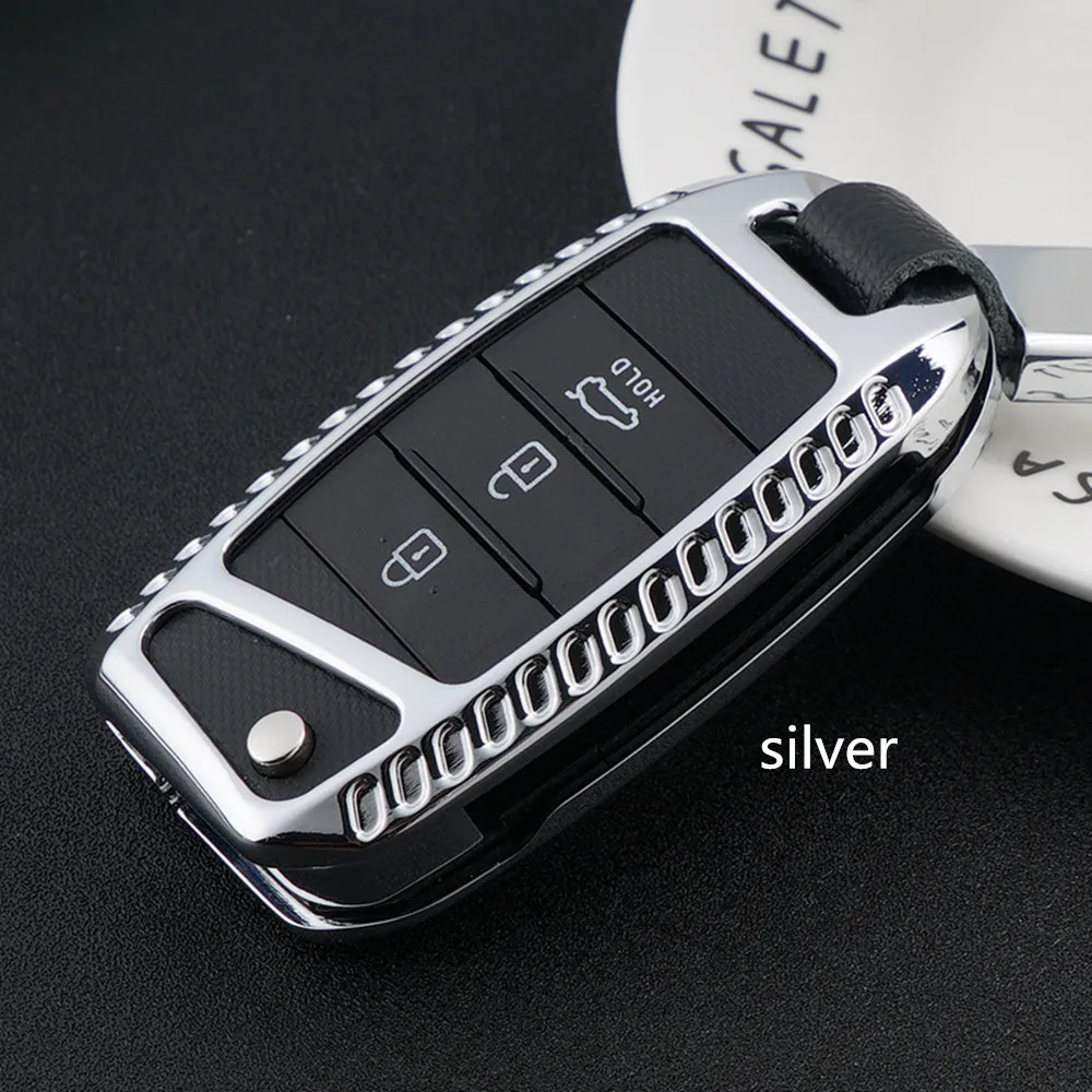 Car Key Case Cover Galvanized Alloy car accessories For Kia Rio K2