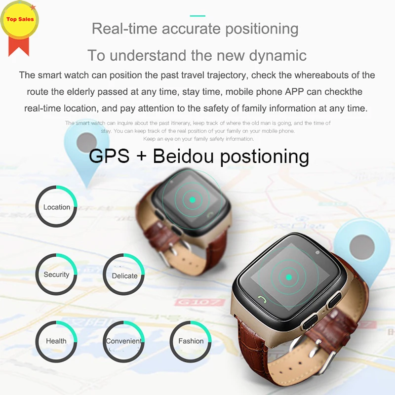 US $186.00 Sos Elderly 4g Call Watches Tracker Qualcomm8909 Android 60 Locate GPS Positioning Voice Chat Old Men Smart Watch For Men Lady