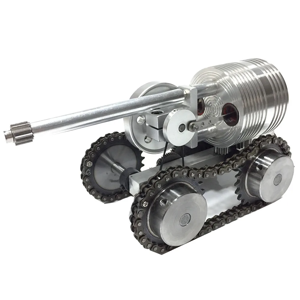 Может начать металлический Танк модель двигателя внешнего сгорания микро-генератор автомобиль модель с паровым двигателем двигатель мини