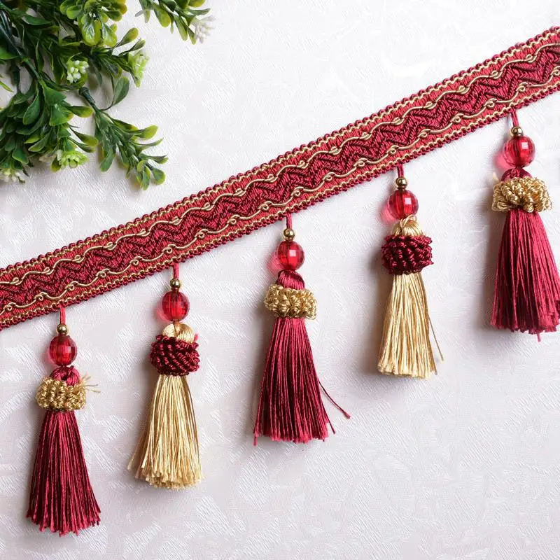 Best 12yards lot Luxury Polyester Long Fringe Trim Multicoloured For Bags Crafts Dress Jewelry Diy Party Tassel Ombre Fringe Borlas