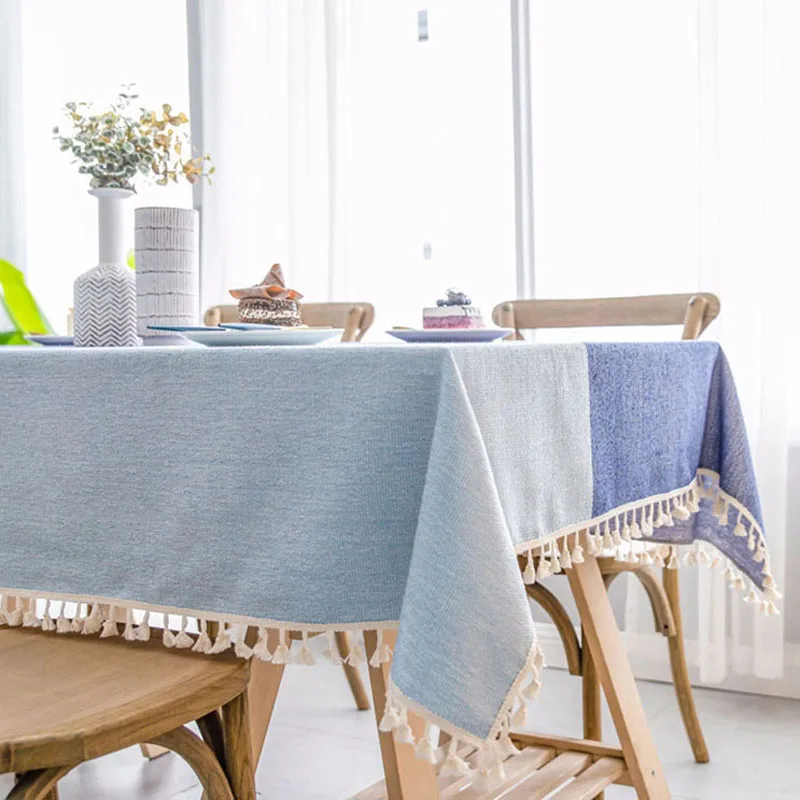 Полосатая скатерть с кисточками, хлопковая Декоративная скатерть для кухни, прямоугольные скатерти скатерть для обеденного стола, одеяло для пикника