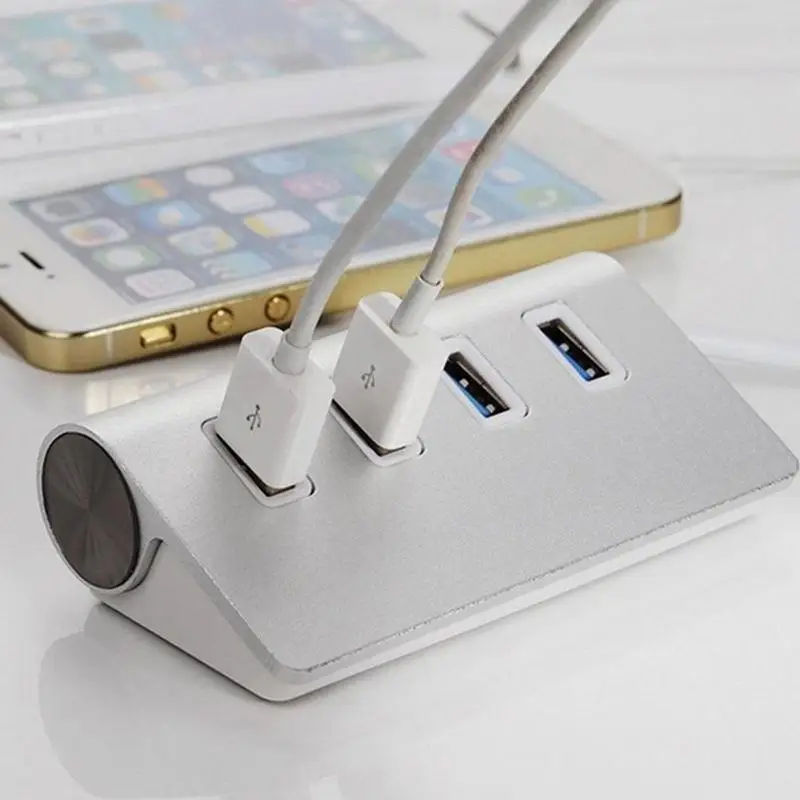 4-Port USB 3.0 Multi HUB Splitter Aluminum Adapter High Speed For PC Mac LOT H
