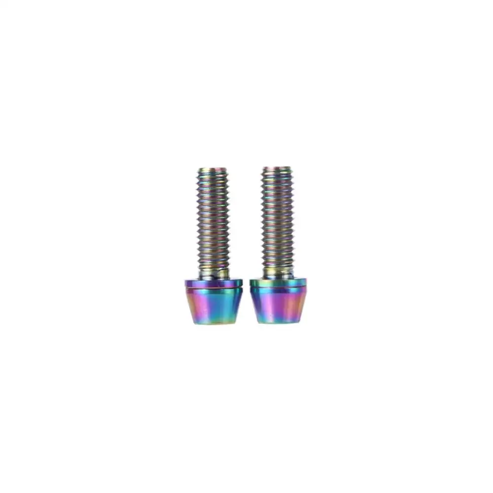 2pcs винт велосипедный титановый сплав с шайбой прокладка M5x16mm болт для руля велосипеда - Цвет: Многоцветный