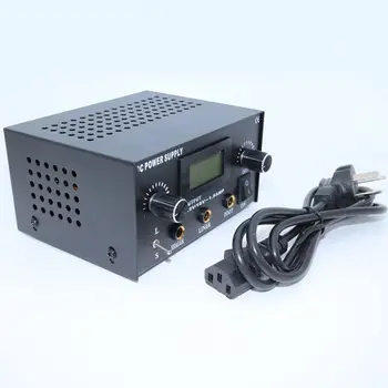 

Besta Tattoo Power Black Dual Digital LCD Tattoo Power Supply Kit with Plug For Foot Pedal Clip Cord Free Shipping