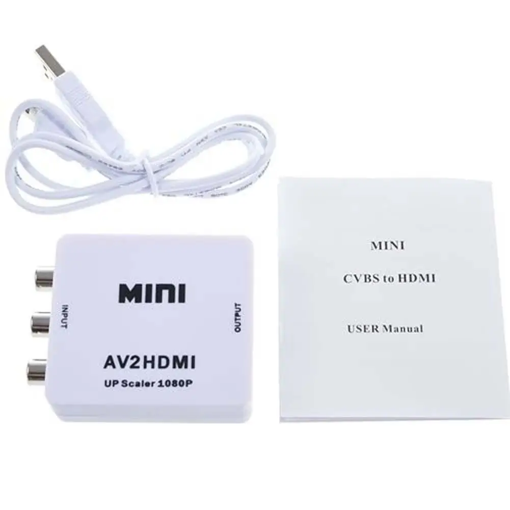 Композитный AV CVBS 3RCA в HDMI видео конвертер адаптер 720p 1080p Upscaler мини сигнала для ТВ VHS