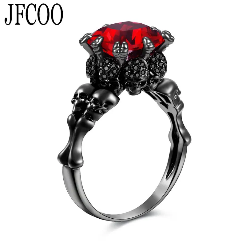

Skull Ring crystal black RingS for men Women Jewelry Wedding Gift