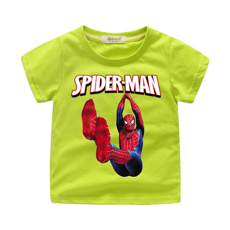 Children Spiderman Clothes Boys Kids Summer Cartoon 3D Funny Print T-shirts Tshirt Girls White Casual Tee Top Costume 2019 WJ210 (3)