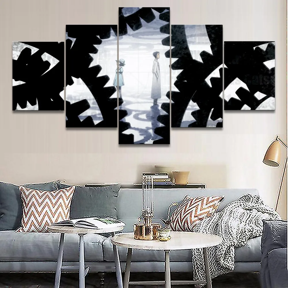 

Canvas Paintings Home Decor Framework HD Print 5 Pieces Anime Steins Gate The Role Pictures Posters For Living Room Wall Art