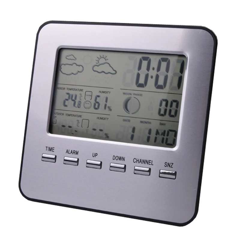 

Multi function wireless weather station, electronic digital display indoor and outdoor temperature and humidity, free shipping