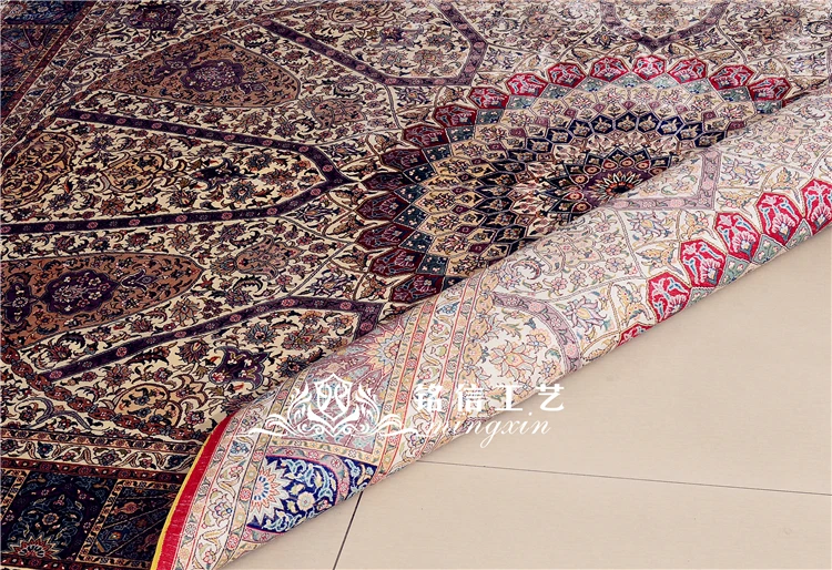 6'x9' персидский дизайн шелковые ковры ручной переплетения классический диван Площадь Ковер