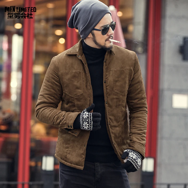 Для мужчин осень модный бренд Slim Fit с длинным рукавом пальто плед хлопок