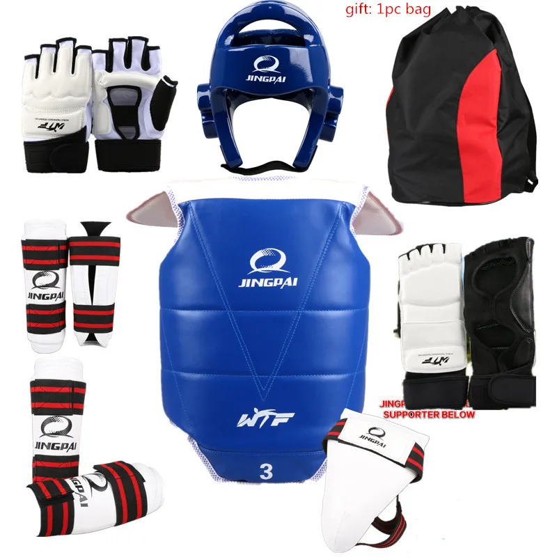Taekwondo Sparring Gears Set, Groin Protector, Head Guard, Shin Guard