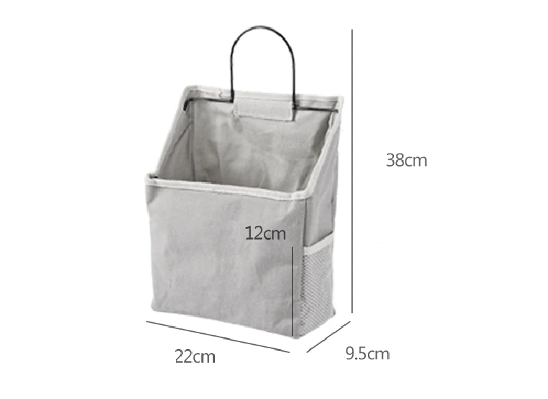 Cama de Armazenamento Pendurar na Parede de Cabeceira Cabeceira de Armazenamento Revista para a para a Mesa do Escritório Cinza Branco Bolsos Lona de Armazenamento Titular Organizador Mesa do Escritório 13 Cheap Organizador de mesa
