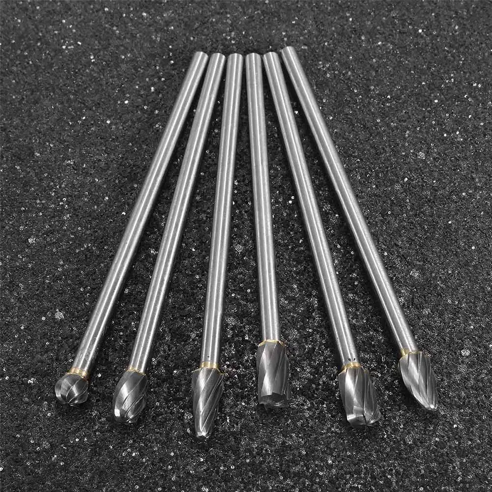 

6Pcs/Set 10mm Rotary Aluminum Burr Cut Shank 150mm Long Reach Carbide Burs LO88