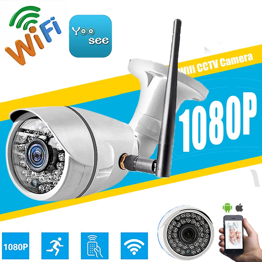 

HD 1080P 960P 720P Wireless 2.0MP IP Camera P2P RTSP Motion Detected Waterproof WiFi Camera Bullet with 32G SD Card icsee app