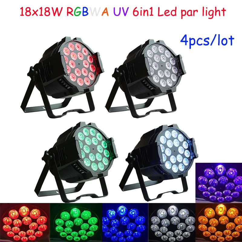 

18x18W RGBWA UV 6in1 Led Par Lights 25 degree Wedding Christmas 6/9CH Par Can Lights