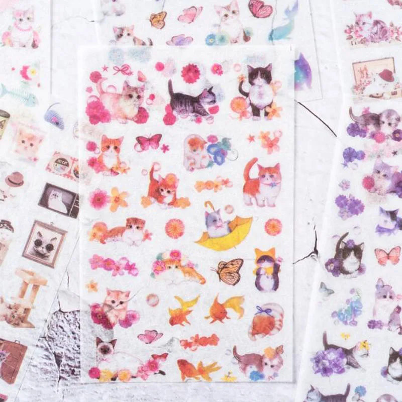 Клевый стикер каваи цветок кошка наклейка на мобильный телефон декоративный альбом дневник скрапбукинга наклейка офисные студенческие канцелярские принадлежности