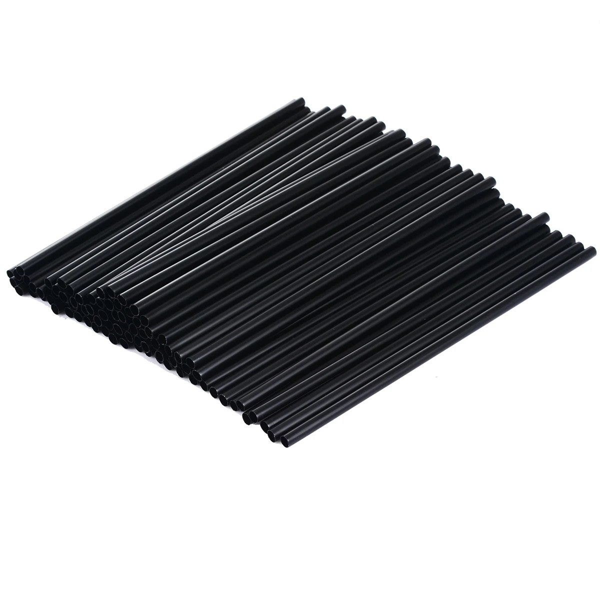 100pcs Mini Drinks Straws Black Plastic Celebration Party Drinks Outside Catering Supplies Tool