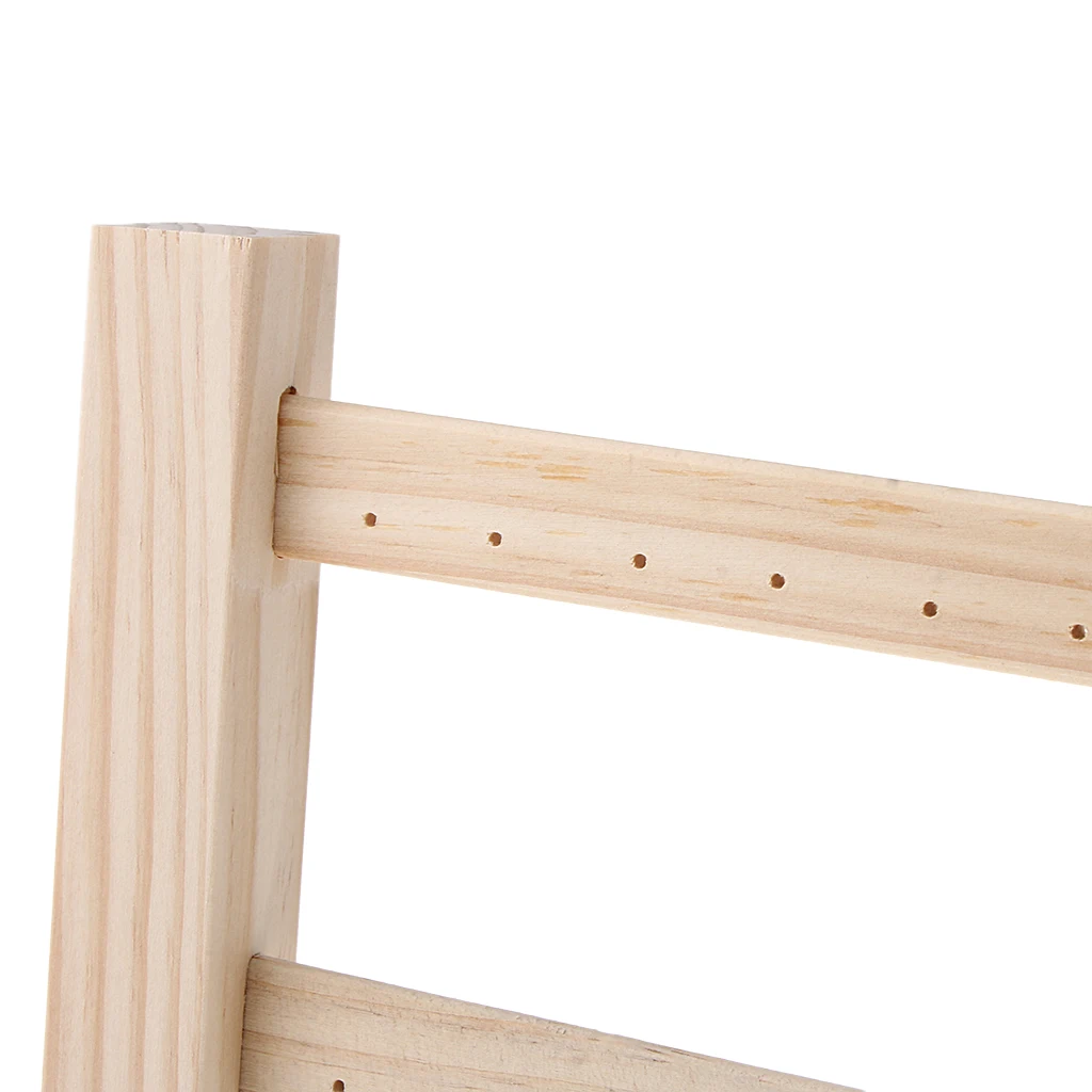 Wooden Jewelry Display Hanging Rack Stand Earrings Necklace Organizer Holder