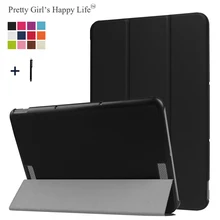 Чехол-книжка С Откидывающейся Крышкой для ASUS Transformer Book T101HA 10,1 дюйма, чехол-книжка для планшета Transformer Book T101HA, 3 раза, кожаный чехол-подставка+ стилус