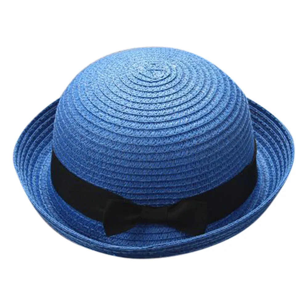 

2019 boys and girls sun hat outdoor sunshade bow straw hat beach vacation leisure new sunscreen small hatYL-28