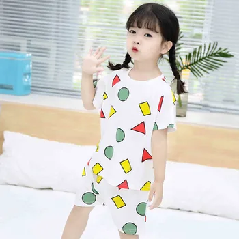 

2019 Summer Baby Meisjes Kleding Meisjes Cartoon Pyjama Nachtkleding t-shirt Shorts Pyjama Pak Peuter Meisje Outfits