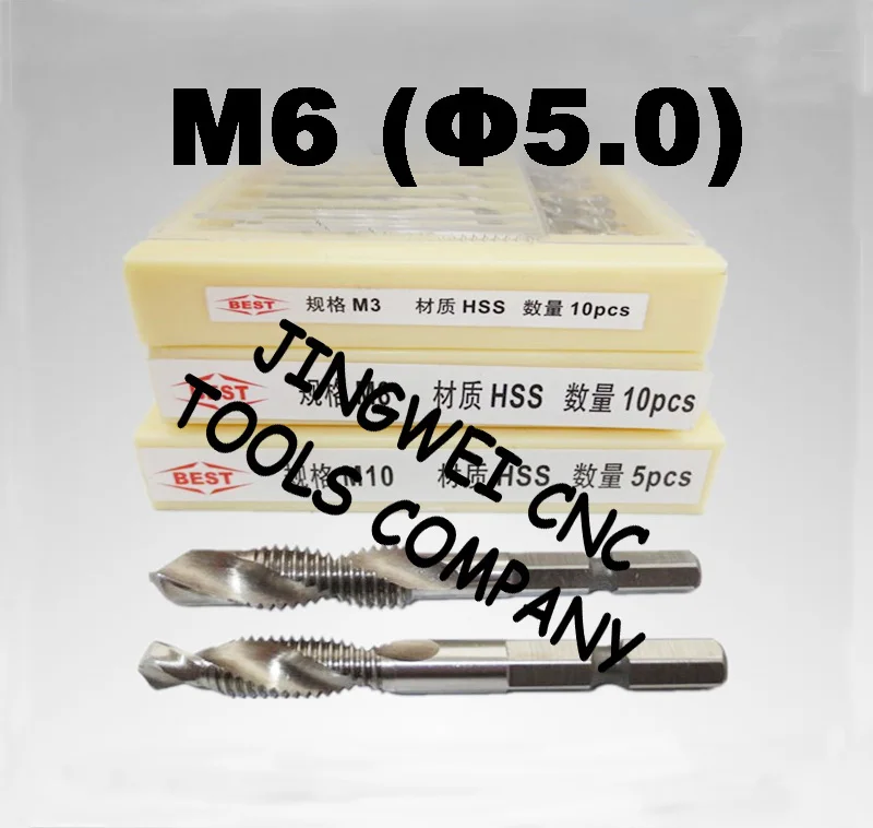 Full grinding hss combined tap and drill M6 Combination drill tap with