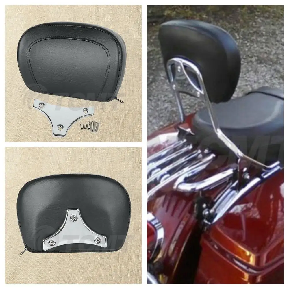

Motorcycle Sissy Bar Passenger Backrest Pad For Harley Touring Street Electra Glide FLHX FLHTCU 97-18 11 12 13