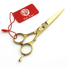 TOPPEST 6 дюймов золотые Парикмахерские ножницы с сумкой JP 440C 62HRC ножницы для дома и салона Thinning ножницы для стрижки волос