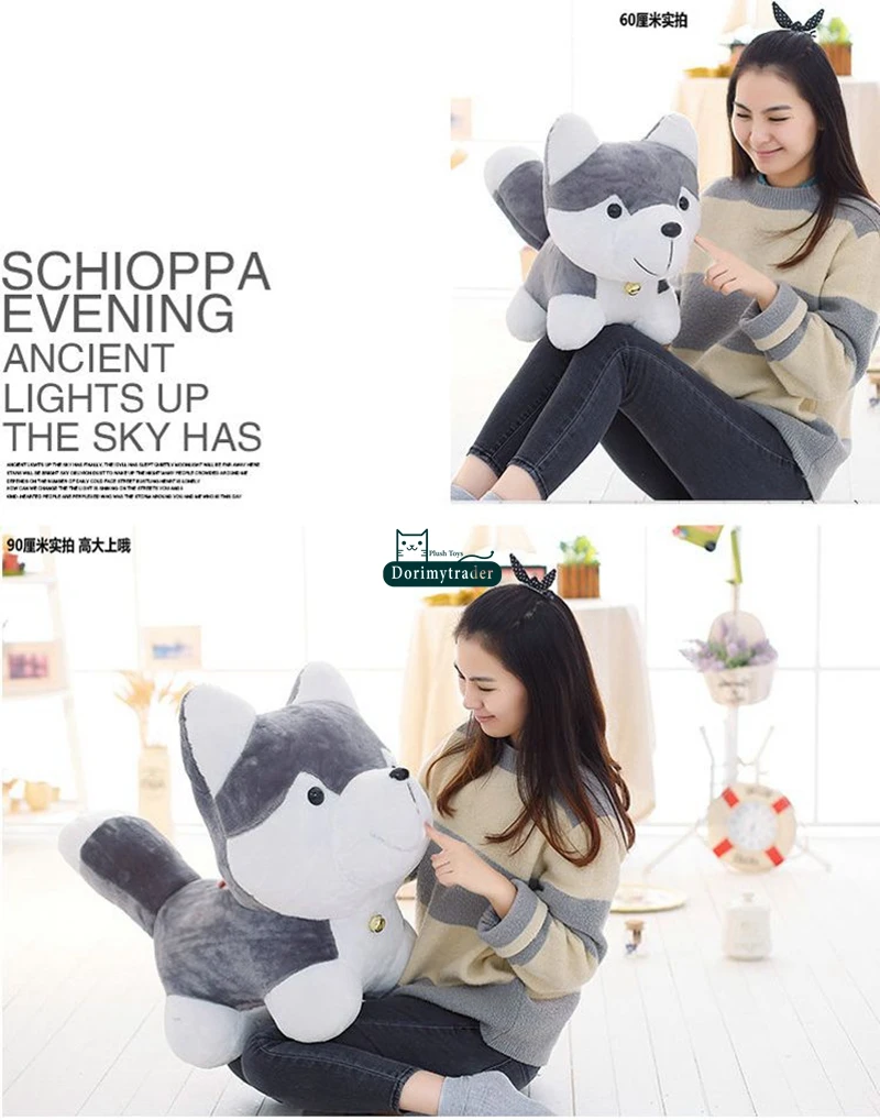 Dorimytrader 90cm Giant Simulated Animal Husky Plush Toy 35'' Large Stuffed Cartoon Dogs Doll Kids Play Toy Baby Present DY61509 (24)