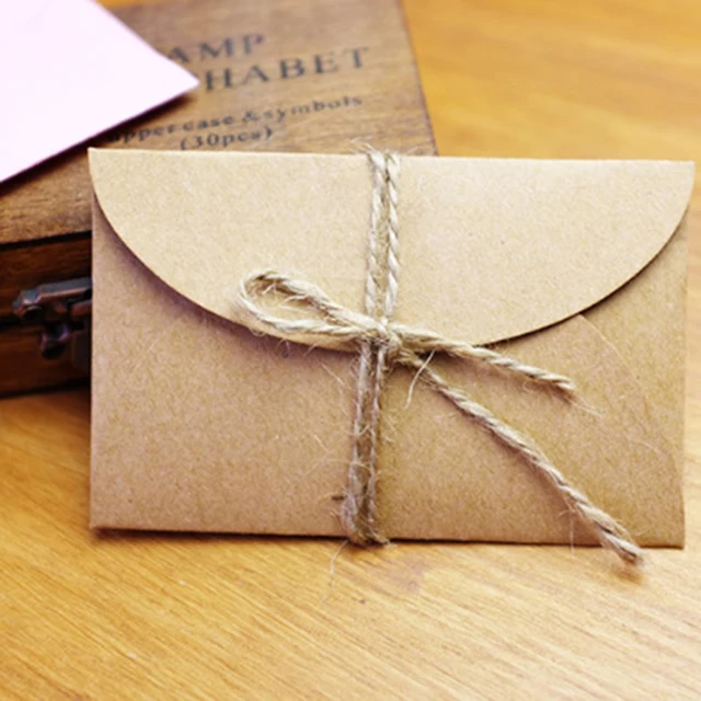 50pcs set vintage love small brown pink kraft blank mini paper