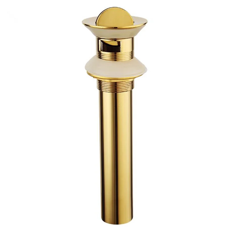 Classic Style Round Gold plated Sink Plug Retro Solid Brass Drain Plug Bathroom Accessories
