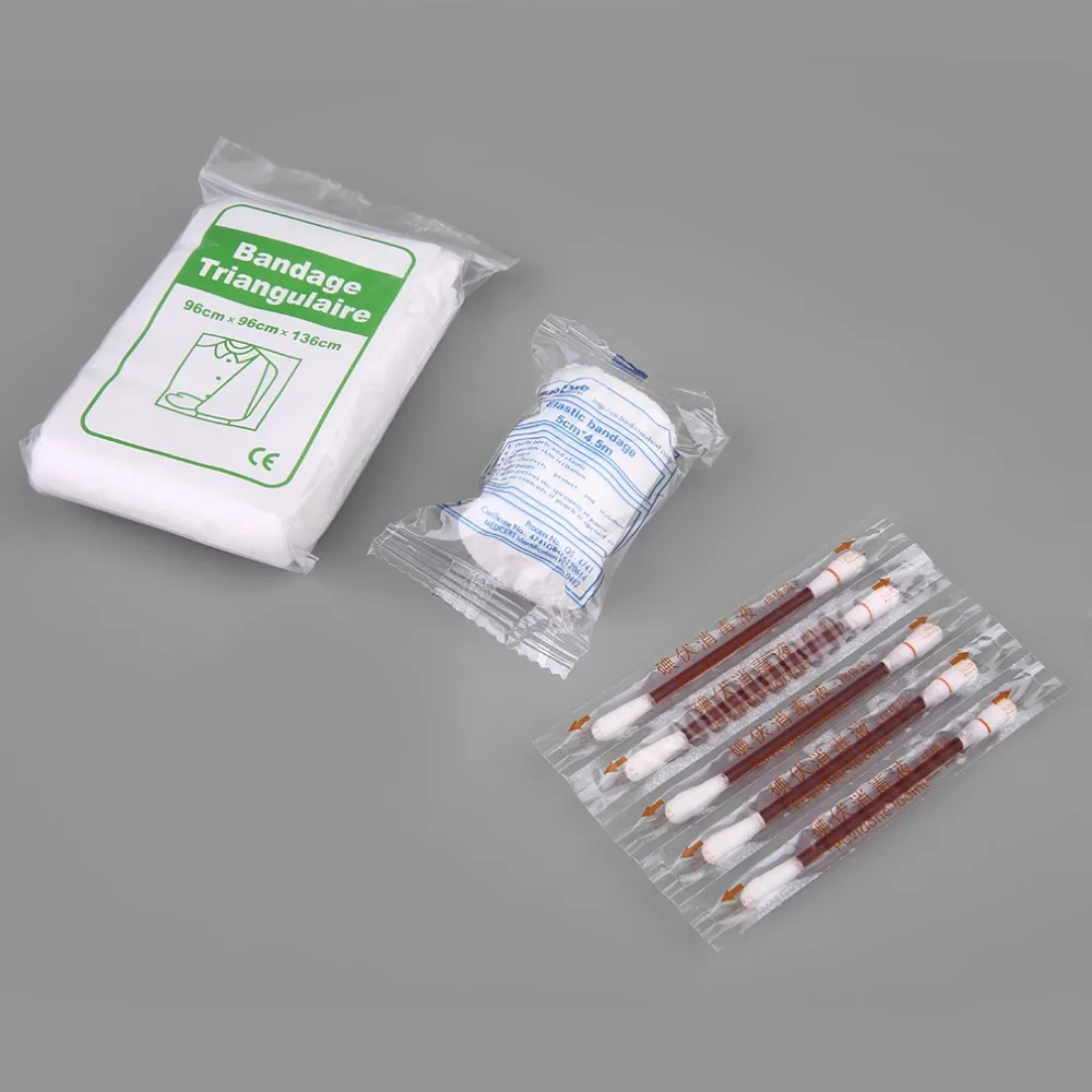 12 unids/lote Primeros Auxilios para deportes al aire libre de viaje Camping emergencia médica bolsa con Kit vendajes torniquete botiquín