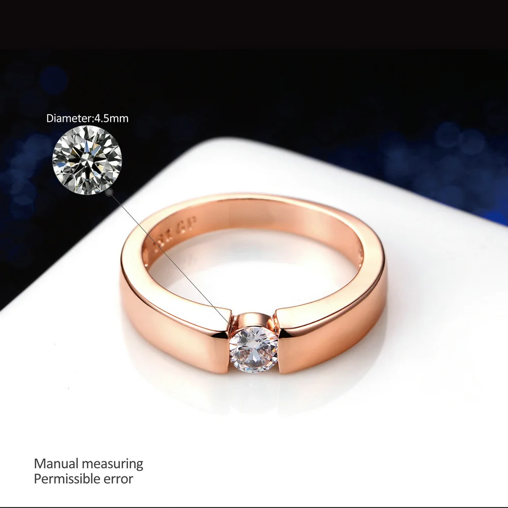 Wedding Rings Princess Cut Stone Engagement Wedding Rings for Women Rose Gold Color Couples Promise Ring