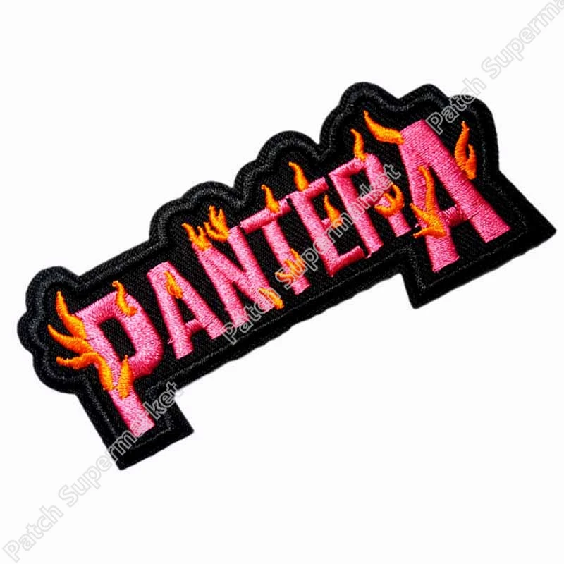 Музыкальная лента Pantera Flame термоклейкая нашивка для футболки переводная