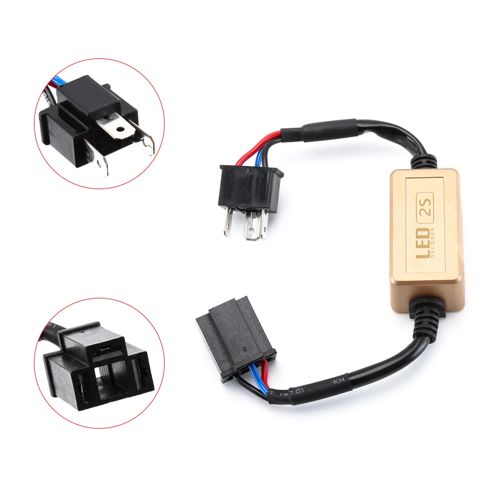 

2PCS H4 Car Load Resistor Error Canceller LED Decoder Canbus Free Wiring Canceller Decoder Light For BMW Audi Jaguar
