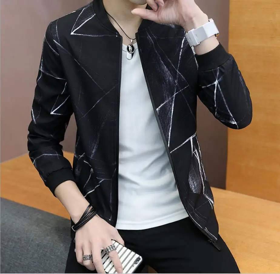 Jacket male Korean version of the trend of self-cultivation new men's baseball uniform 2019 spring and autumn casual jacket Jacket male Korean version of the trend of self-cultivation new men's baseball uniform 2019 spring and autumn casual jacket