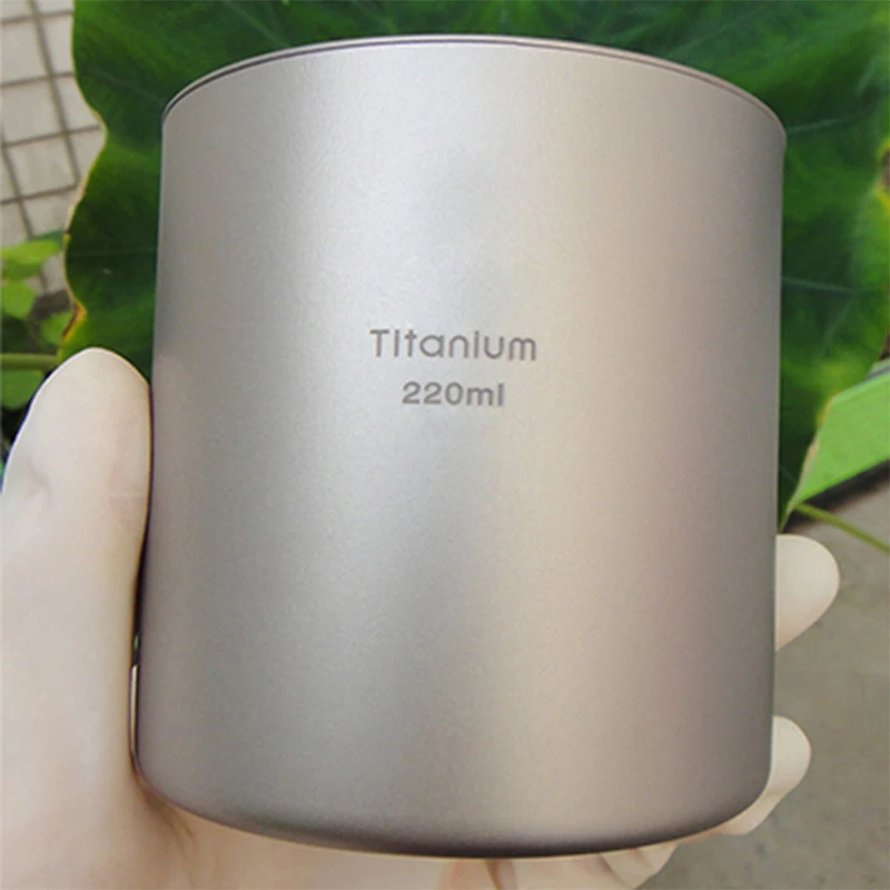 

Keith New 220ml Titanium Double-wall Mug Titanium Cup Drinkware Outdoor Camping Water Cup Lightweight 92g Ti80