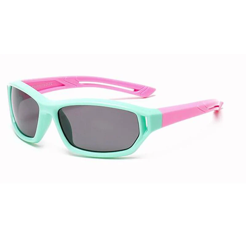 Модные спортивные комплекты для малышей и детей постарше поляризованных солнцезащитных очков детей защитные очки с цветным покрытием солнцезащитные UV400 модные очки Оттенки Óculos 864 - Цвет линз: blue frame pink