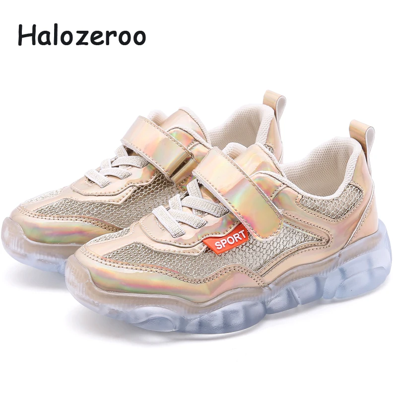

New 2019 Autumn Kids Mesh Shoes Baby Girls Pu Leather Casual Sneakers Children Sport Sneakers Boys Clunky Sneakers Brand Trainer