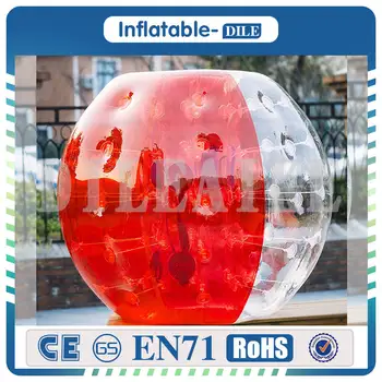 

Free Shipping 10 PCS(5Blue+5Red+1Pump) 1.2m Diameter Inflatable Bubble Soccer Ball For Children
