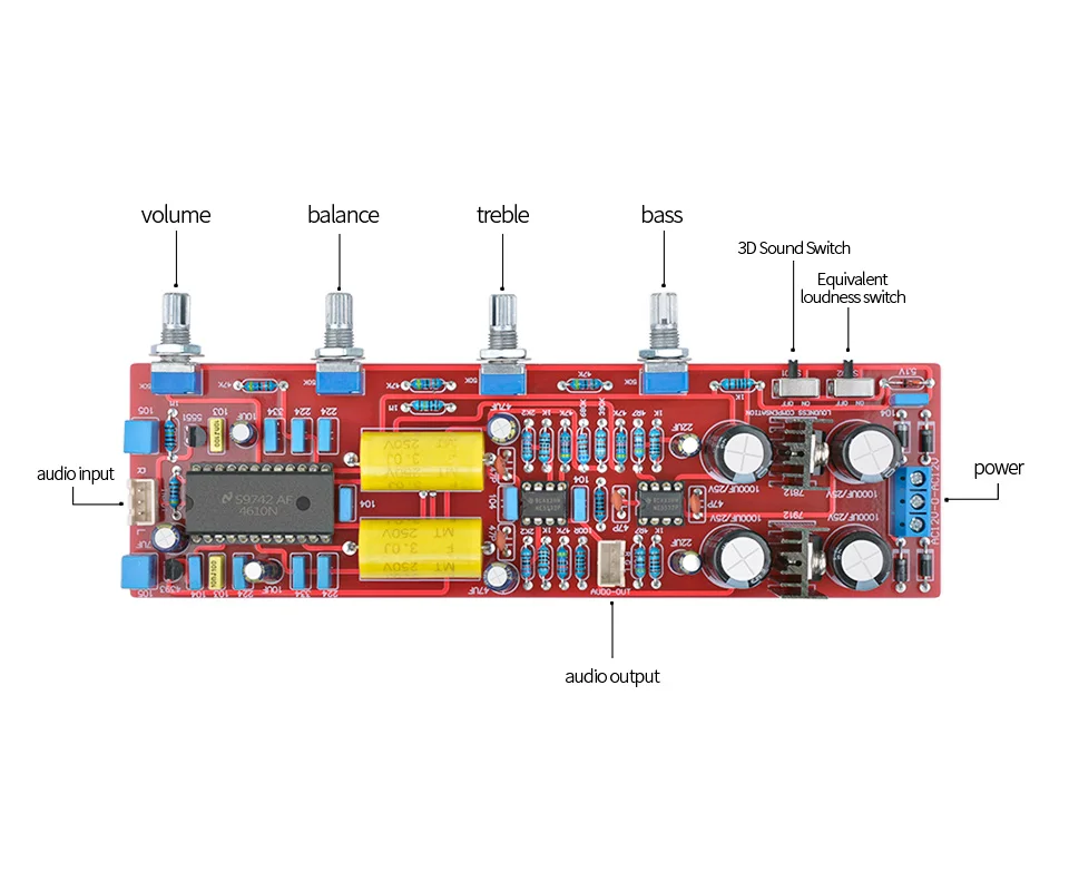 AIYIMA LM4610N предусилитель тональная плата NE5532 тональный предусилитель Регулятор громкости 3D объемный звук равная громкость регулятор громкости