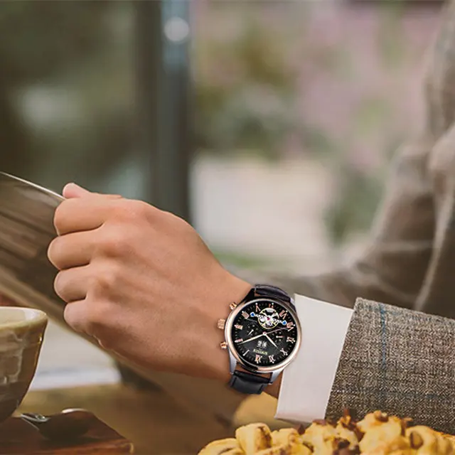 BINSSAW 2018 zegarki męskie luksusowe Top Brand New Fashion mężczyźni Big Designer automatyczny mechaniczny męski zegarek Relogio męski tanie i dobre opinie 3Bar Okrągłe Skórzane Water Resistant Complete Calendar Auto Date 40mm Tenis Racquet Sport Klamra Leatherette 23cm BINSSAW 2018 zegarki męskie luksusowe Top Brand New Fashion mężczyźni Big Designer automatyczny mechaniczny męski zegarek Relogio męski tanie i dobre opinie 3Bar Okrągłe Skórzane Water Resistant Complete Calendar Auto Date 40mm Tenis Racquet Sport Klamra Leatherette 23cm